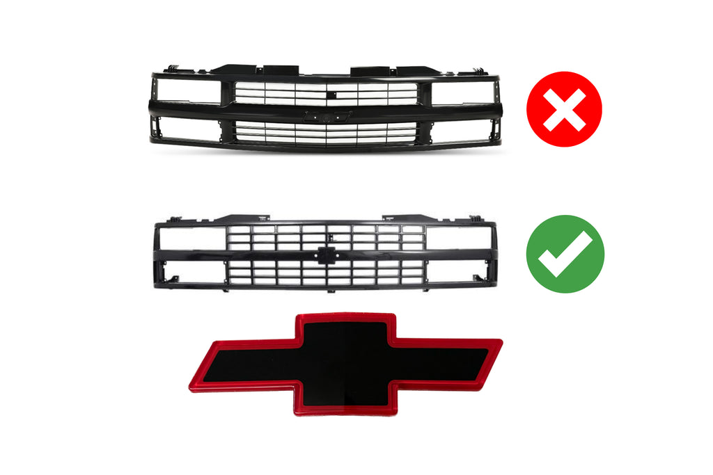 1988-1993 Chevrolet 454 SS Red and Black Front Bowtie Emblem 15607532