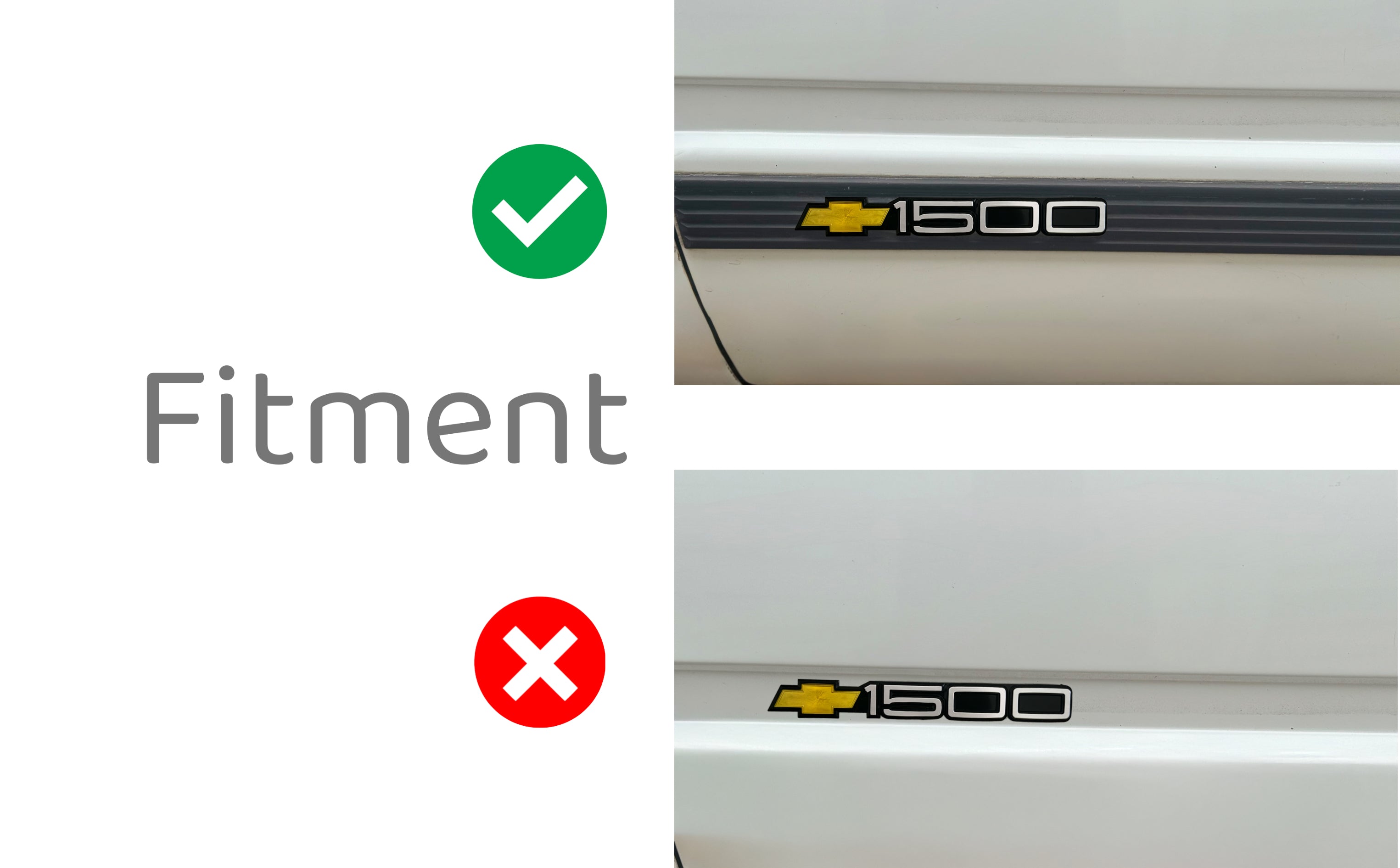 1988-1998 Chevrolet 1500 Door Emblem Pair for Trim Molding