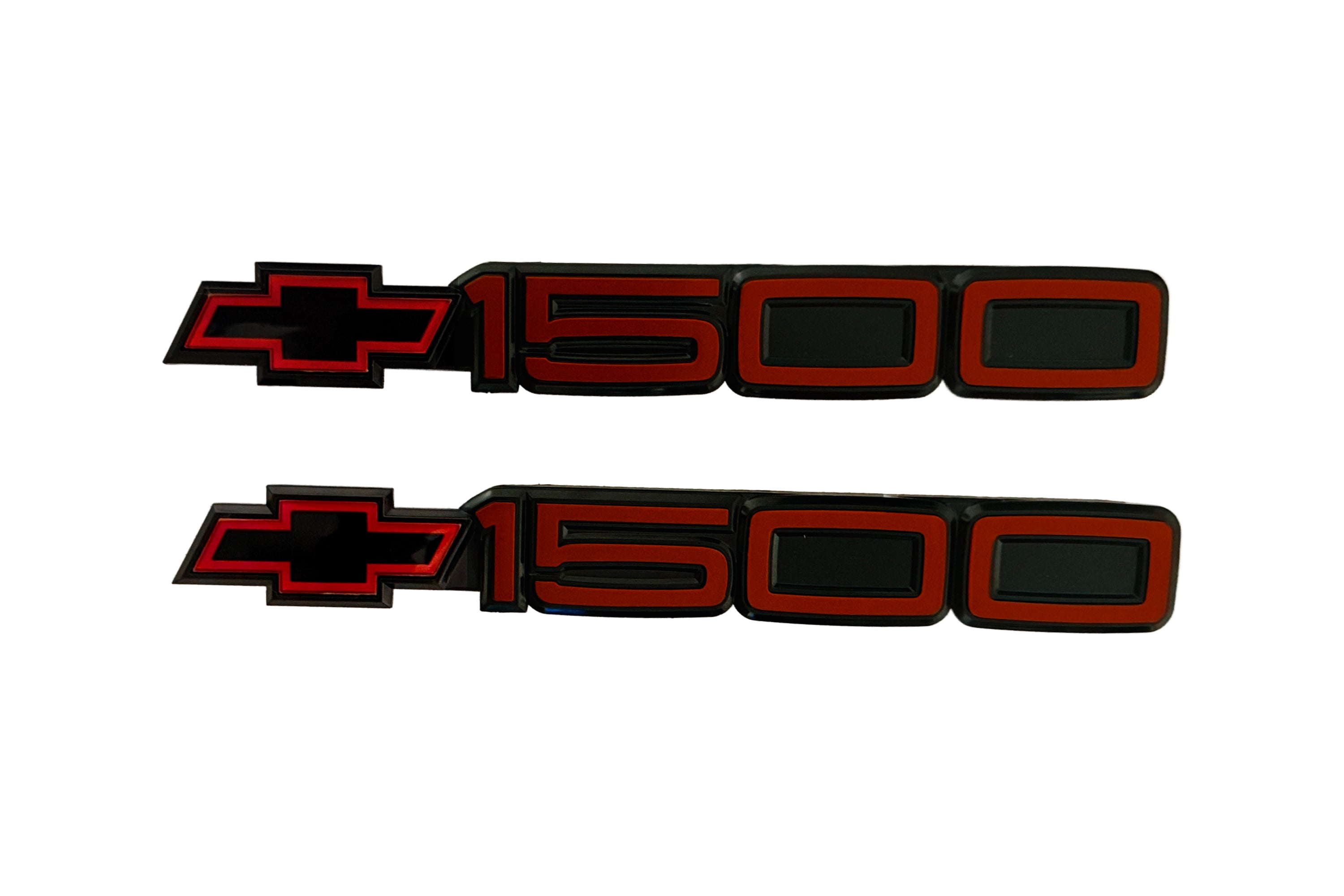 1988-1998 Chevrolet 1500 Pair of Door Emblems Red/Black