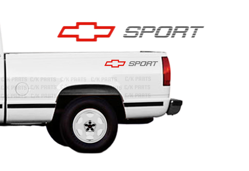 Chevrolet Sport Pair of Bed Decals(Original Medium Argent Color)